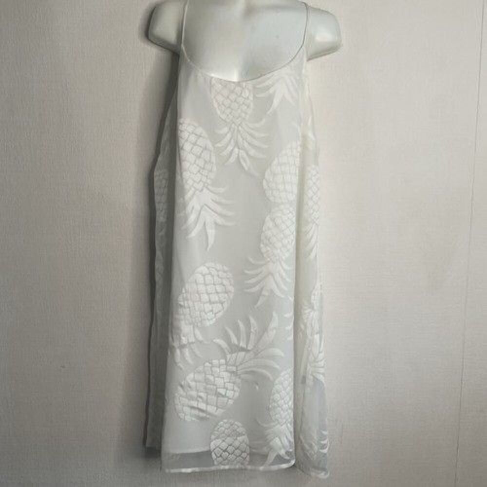 Tori Richard Racerback Spaghetti Strap Pineapple Flowy Mini Dress‎ Women Size 8